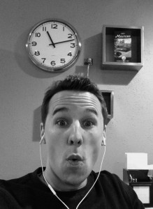 Listening to a Podcast in my office