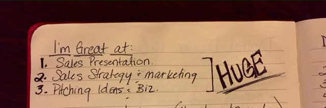 Snippet from Journal - What am I great at?